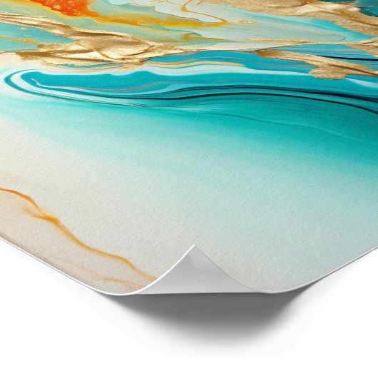 Ocean Dreams III Dutch pour design Poster (Ecke)