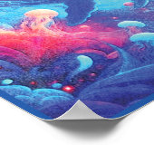 Ocean Dreams Psychedelic Whale Poster (Ecke)