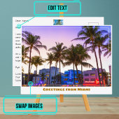 Ocean Drive at Night in Miami Beach Postkarte