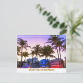 Ocean Drive at Night in Miami Beach Postkarte (Stehend Vorderseite)