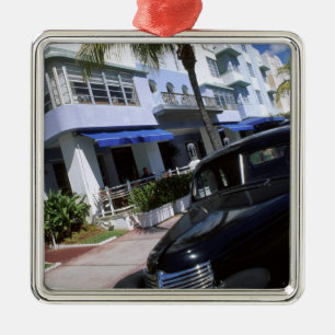 Ocean Drive, Miami Beach Florida Silbernes Ornament