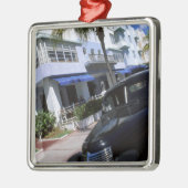 Ocean Drive, Miami Beach Florida Silbernes Ornament (Links)