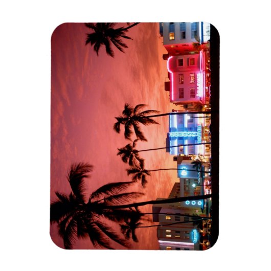 Ocean Drive Miami Beach Skyline Magnet (Vertikal)