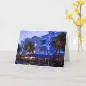 Ocean Drive, South Beach, Miami Beach, 2 Karte (Gelbe Blume)