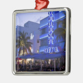 Ocean Drive, South Beach, Miami Beach, 2 Silbernes Ornament (Links)