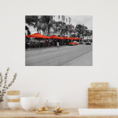 Ocean Drive South Beach Miami Oldtimers Poster (Küche)