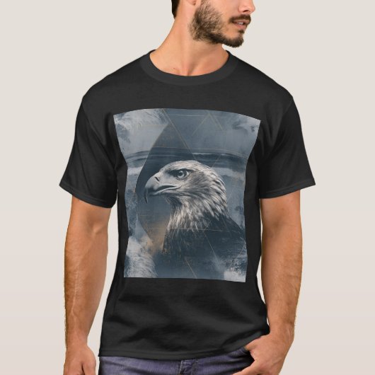 Ocean Eagle – Geometric Double Exposure T-Shirt (Vorderseite)