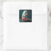 Ocean Easter Egg Quadratischer Aufkleber (Tasche)