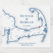 Ocean Edge Brewster-Hochzeit in Urlaubsort Schaumweinetikett (Einzelnes Label)