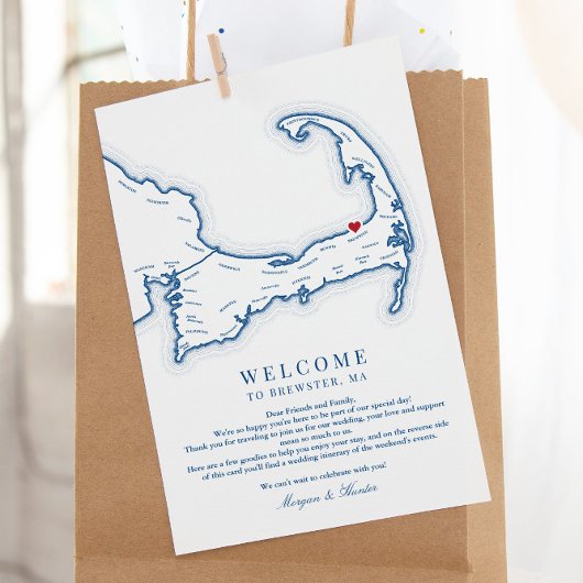 Ocean Edge Brewster MA Wedding Welcome Itinerary Dankeskarte
