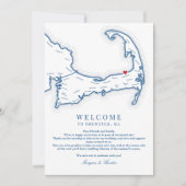 Ocean Edge Brewster MA Wedding Welcome Itinerary Dankeskarte (Vorderseite)