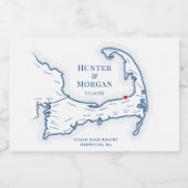 Ocean Edge Brewster Wedding Mini Flasche Schaumweinetikett (Einzelnes Label)