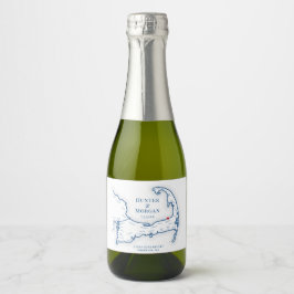 Ocean Edge Brewster Wedding Mini Flasche Schaumweinetikett