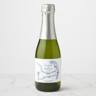 Ocean Edge Brewster Wedding Mini Flasche Schaumweinetikett