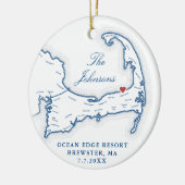 Ocean Edge Resort Wedding Foto Erstes Weihnachtsfe Keramik Ornament (Links)