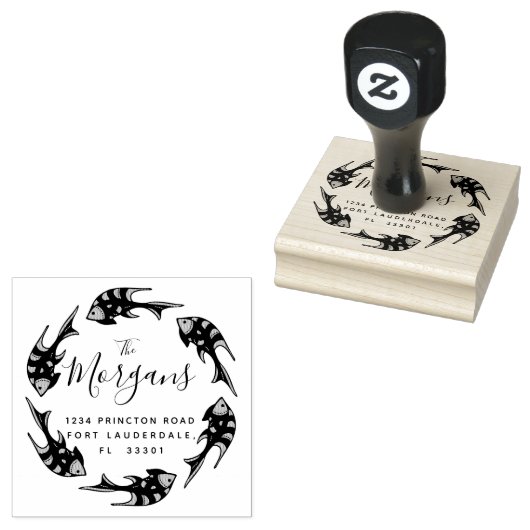 Ocean Elegance | Briefmarke der Rücksendeadresse Gummistempel (Stempel)