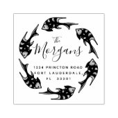 Ocean Elegance | Briefmarke der Rücksendeadresse Gummistempel (Prägung)