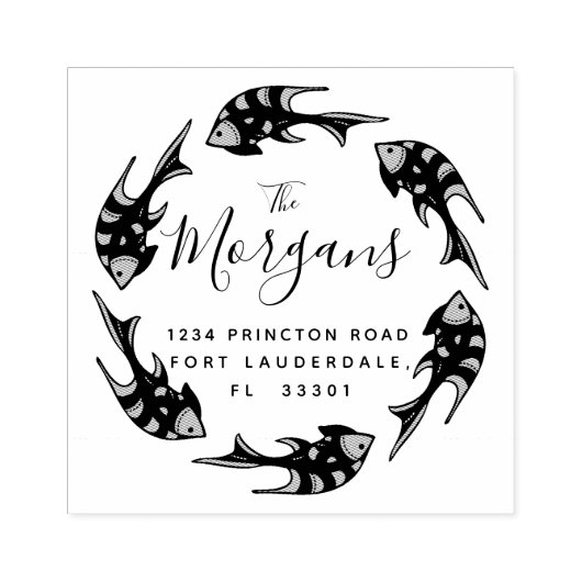 Ocean Elegance | Briefmarke der Rücksendeadresse Gummistempel (Prägung)