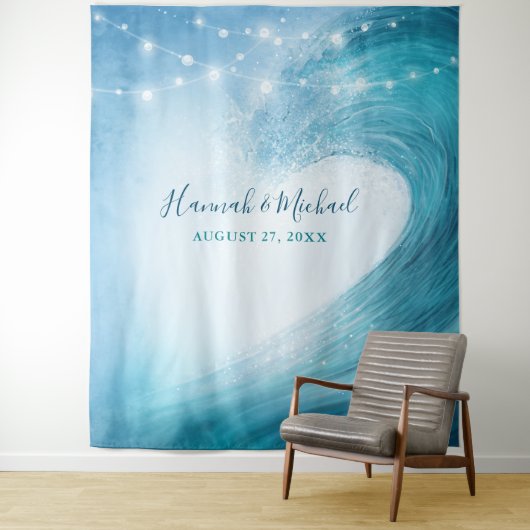 Ocean Elegant Beach Wedding Background Tapestes Wandteppich (Beispiel)