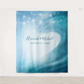 Ocean Elegant Beach Wedding Background Tapestes Wandteppich (Vorderseite)
