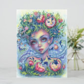Ocean Eyes Mermaid Fantasy Girl See Art Cards (Stehend Vorderseite)
