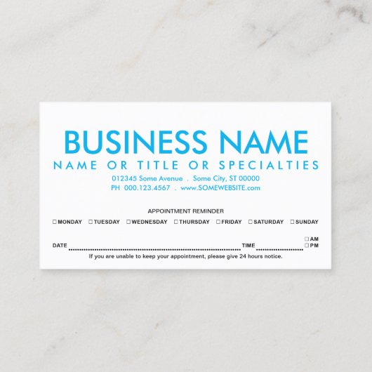 ocean fade appointment reminder terminkarte (Rückseite)