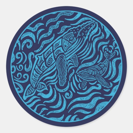 Ocean Family Humpback Whales Sticker (Vorderseite)