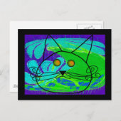 Ocean Feed Cat Poster — Whimisical Postkarte (Vorne/Hinten)