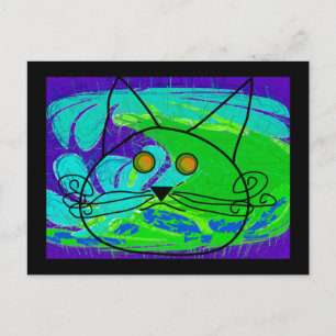 Ocean Feed Cat Poster — Whimisical Postkarte