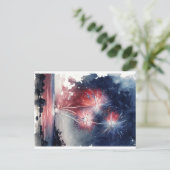 Ocean Fireworks Postcard Postkarte (Stehend Vorderseite)