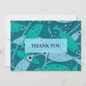 Ocean Fish Muster Flat Danke Karte (Vorderseite)