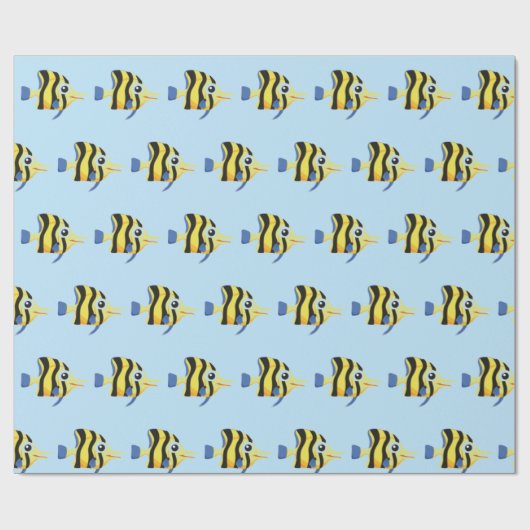 Ocean Fish Wrapping Paper Geschenkpapier (Flach)