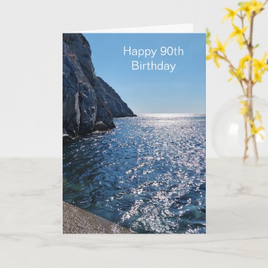 Ocean Fotografy Personalisiert 90. Geburtstag Karte (Gelbe Blume)