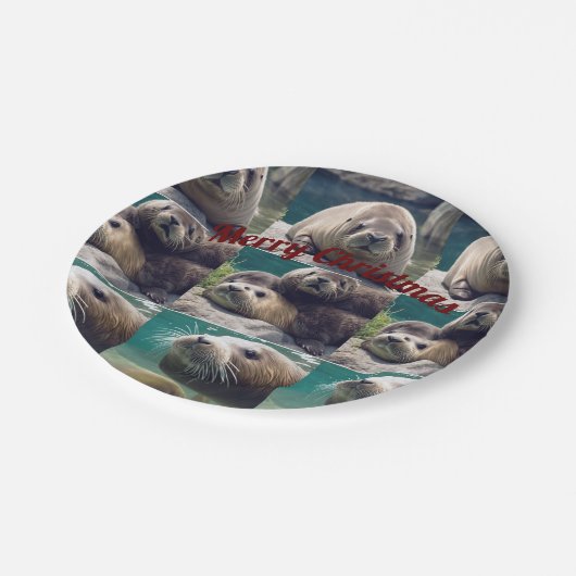 Ocean Friendly Feste mit Walrus Paper Tellers Pappteller (Schrägansicht)