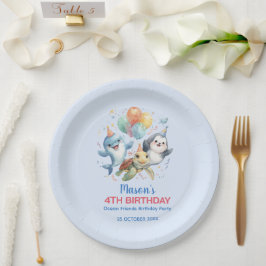 Ocean Friends Birthday Paper Plate Pappteller