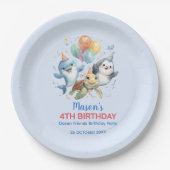 Ocean Friends Birthday Paper Plate Pappteller (Vorderseite)