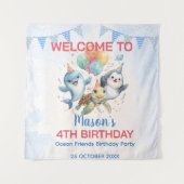 Ocean Friends Birthday Tapestry Wandteppich (Vorderseite)