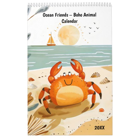 Ocean Friends – Boho Animal Calendar 2026 Kalender (Titelbild)