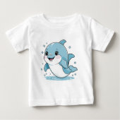 Ocean Friends Collection Cute Sea Creatures Pastel Baby T-shirt (Vorderseite)