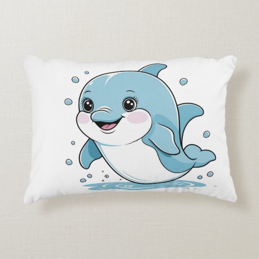 Ocean Friends Cute Sea Creatures Dolphin  Dekokissen (Vorderseite)