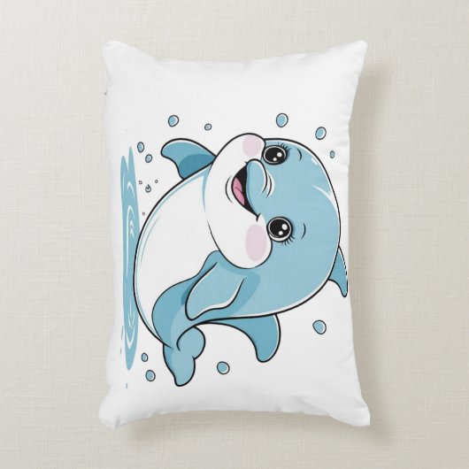 Ocean Friends Cute Sea Creatures Dolphin Dekokissen (Vorderseite(Vertikal))