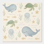 "Ocean Friends Kinderzimmer Wallpaper" - Wale, Tapete (Vorderseite)