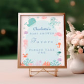 Ocean Friends Pastel Baby Dusche Gefallen Zeichen Poster