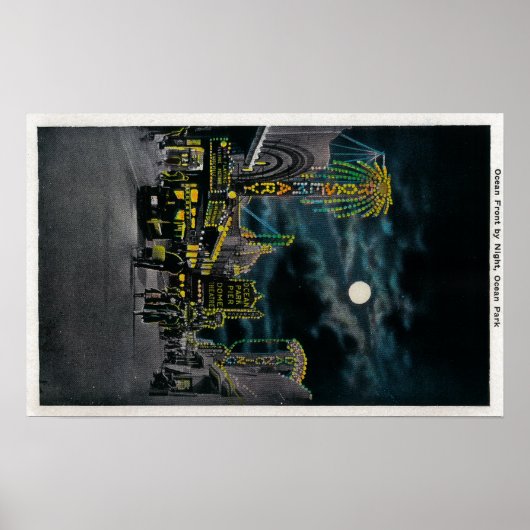 Ocean Front at Night, Ocean Park Poster (Vorne)