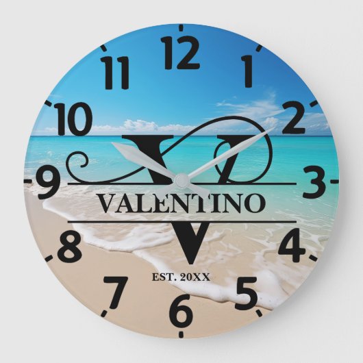 Ocean Front V Monogram Große Wanduhr (Vorderseite)
