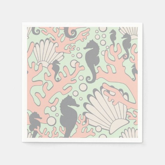 Ocean Garden Pastell Cocktail Napkins Serviette (Vorderseite)