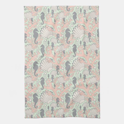 Ocean Gardens Pastel Kitchtuch Handtuch (Vertikal)
