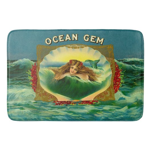Ocean Gem mermaid Zigarrenlabel Badematte (Vorderseite)