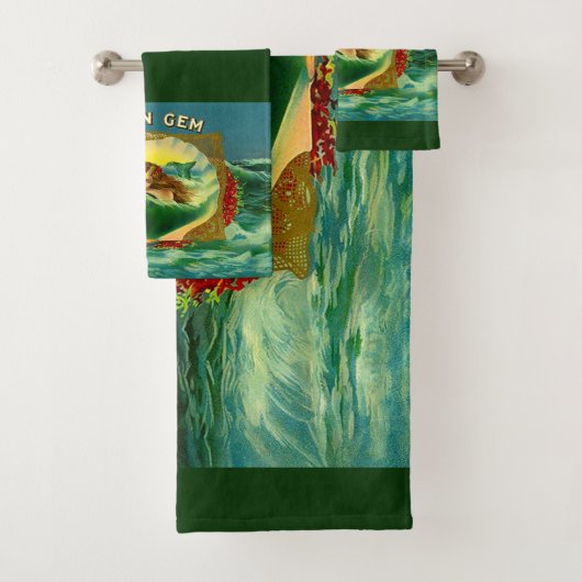 Ocean Gem mermaid Zigarrenlabel Badhandtuch Set (Insitu)
