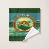 Ocean Gem mermaid Zigarrenlabel Badhandtuch Set (Waschlappen)